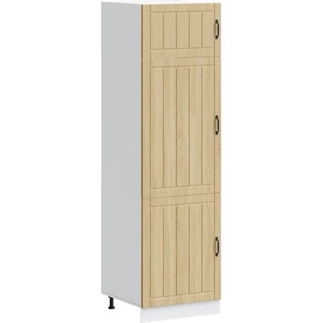 Armoire de cuisine Lucca 60 x 57 x 207 cm rangement optimisé pieds réglables style moderne en bois d'ingénierie chêne sonoma (1/5)