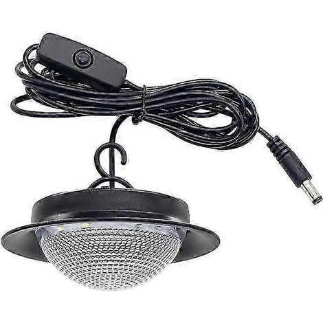 Ampoule LED UFO 3V 3W 6500K Blanc froid, lampe écoénergétique, matériau durable, crochet de suspension réglable pour le camping en plein air