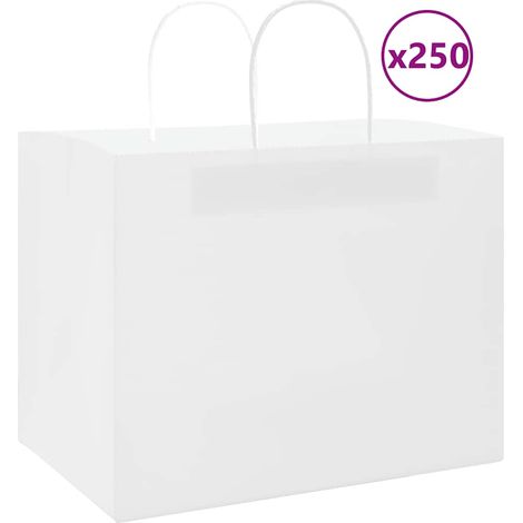 Papiertragetaschen 250 Stk. mit Henkeln Weiß 32x22x24 cm