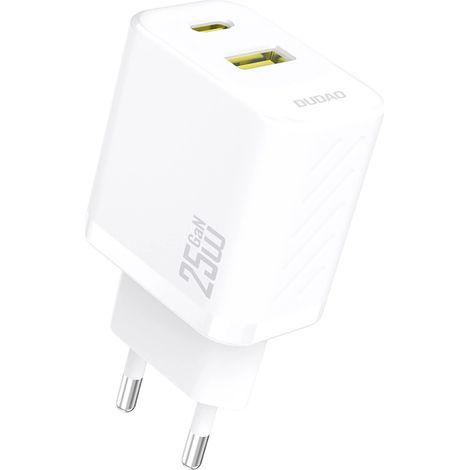Dudao A26T GaN 25W USB-A, USB-C Ladegerät – Weiß (1/4)