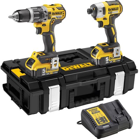 DEWALT DEWPDCK266P2 DEWDCK266P2 DCK266P2 XR Brushless Twin Pack 18V 2 x 5.0Ah Li-Ion, 18 V, Yellow