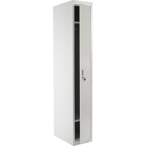 Spind Preston T163, Garderobenschrank Kleiderspind Umkleideschrank, Metall 180x30x50cm nach ASR A4.1 grau