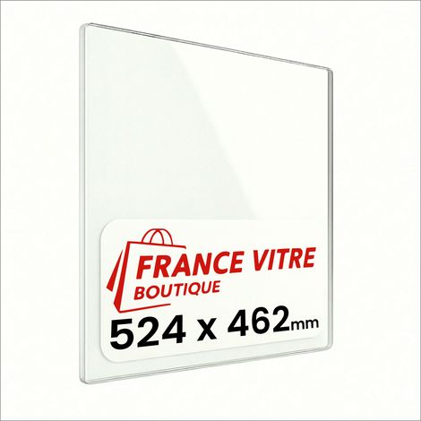 524 x 462 x 4 mm - Vitre de cheminée pour insert et poêle à bois - verre de rechange - France Vitre - jusqu'à 800°C - 462 x 524 x 4 mm (1/5)