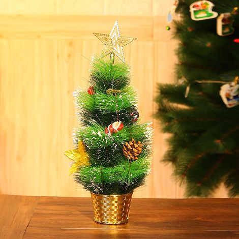 Mini sapin de Noël de bureau, décorations de Noël, articles de Noël, décoration de vitrine, vente en gros d'aiguilles de pin, sapin créatif en aiguilles de pin, sapin en aiguilles de pin de 48 cm