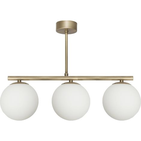 Lampadario a sospensione con paralumi a sfera in vetro, attacco E14, LED, finitura titanio patina 14-909 (1/2)