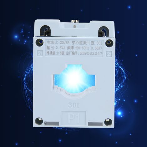 Lot de 3 transformateurs d'intensité BH 0.66 30φ support plastique ignifuge 0.66kV classe 0.5 50-60Hz rapport 20/5 (1/5)