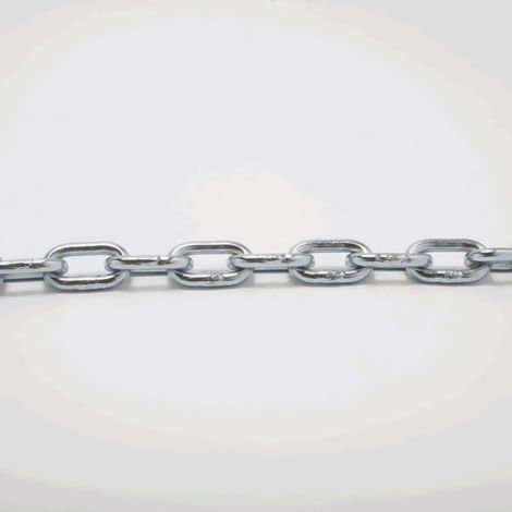 Cadena eslabones, modelo l, de acero con acabado zincado, ø7 mm, caja de 33 m (1/3)