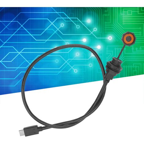 Wasserdichter E10TPC-BF-F/TPC-AM USB-Typ-C-Anschluss (weiblich/männlich) mit rückseitigem Stecker für 0,5 m Kabel (1/5)