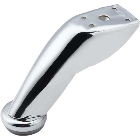 Pieds de meubles en fer chromé (lot de 4), pieds pour canapés inclinables, pieds de table basse, pieds de table inclinés (argent, 9,5 cm) (1/5)