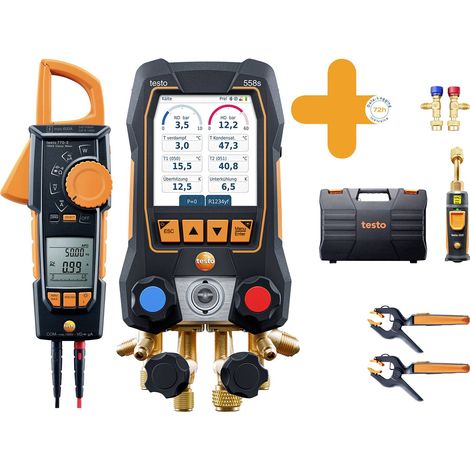 Testo – Manomètre numérique sans fil – Mesure haute/basse pression – Bluetooth – Enregistrement de données 72h – Compatible A3 et A2L