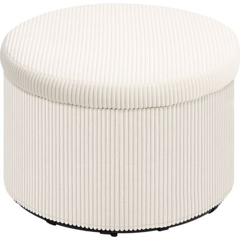 Repose-pieds avec rangement 97 L velours côtelé beige