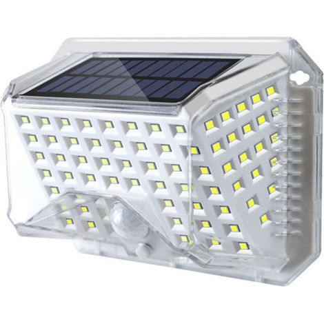 Lampe Solaire Exterieur LED Lumiere Eclairage avec Detecteur de Mouvement 270° Angle IP65 Etanche Spot Solaire Extérieur Sans Fil pour Jardin Porche Balcon