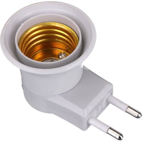 NEUFU E27 Mâle Douille Socket Culot à EU Prise Plug Secteur ON/OFF Ampoule Edison LED