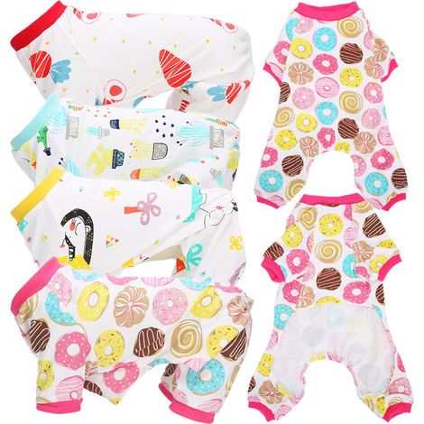 Body Pour Chien - Coton Doux Manches Longues - Pour Printemps Été - Taille XL - Lot De 4