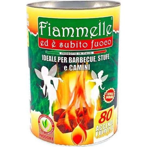 TrAdE Shop Traesio - Barattolo Accendifuoco Ecologico Da 80 Cubi Inodore Per Barbecue Stufe Camini 072954 -