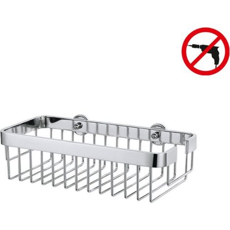 Tesa Aluxx Cestino per vasca/doccia 8,7x30x14,7 cm, Acciaio inox, facile installazione senza foratura (40210-00000-00)