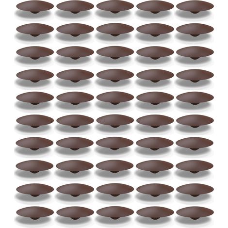 50x Cache trou bouchon plastique Ø intérieur 4,20mm Ø extérieur 17mm Protection Trou Meuble Mur Cloison Plafond Capuchon Vis , marron (1/2)