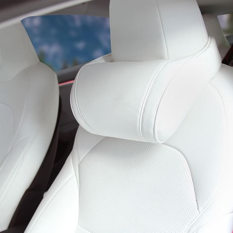 Car Headrest Cushions, Neck Pillow for Car Seat, Soft Neck Pillow Support Memory Foam Driver Cushion, 1 Piece, White (1/5)