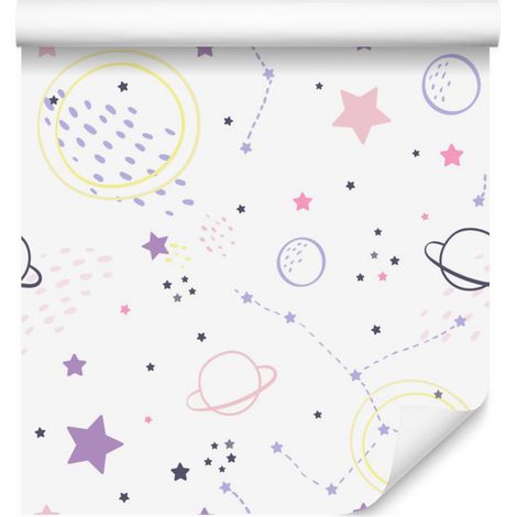 Carta da parati con stelle e pianeti per soggiorno e camera da letto, 50x1000 cm (1/5)