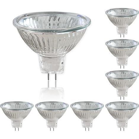 Ampoule LED GU5.3 50W Pack de 8 12V Ampoules Halogènes Réflecteur, Dimmable Projecteur, Ampoule Spot Halogène MR16, 660LM, Blanc Chaud 2700K, 36 °Faisceaux (1/4)