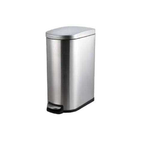 Cestino per rifiuti, acciaio inox, con apertura a pedale, colore argento. (1/2)