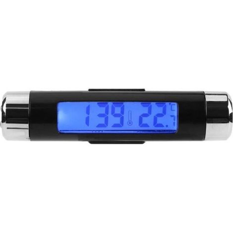 Fydun Thermomètre d\'horloge de voiture Affichage numérique de rétro-éclairage LED de thermomètre d\'horloge électronique (1/4)