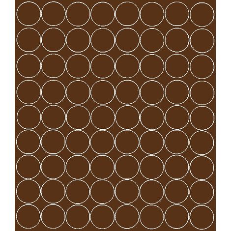 Adesivi circolari da 5 cm, 72 pezzi, a pois, marrone opaco