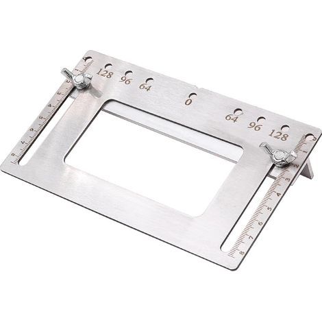 gabarit de perçage en Acier Inoxydable, gabarit de Mesure de perçage de Trous pour poignée de Porte de Meubles, localisateur de Trous de perçage (1/5)