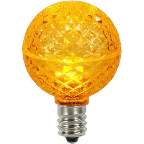 Ampoule LED jaune à facettes G50 E17, lumineuse et décorative pour extérieur, à économie d'énergie, de rechange