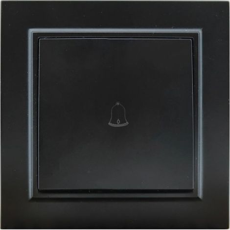 IluminaShop - Interruptor Empotrable Simple Pulsador Negro Timbre Marco Incluido IP20 Serie wLine