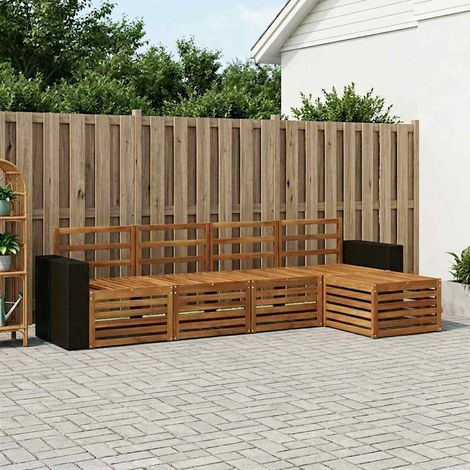 vidaXL Outdoor Sofa Set 5 pcs Natural (1/5)
