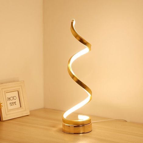 1 Lampe de chevet LED,Design spiralé en or,Lumière chaude 18W,Protection oculaire,Salon Chambre (1/5)