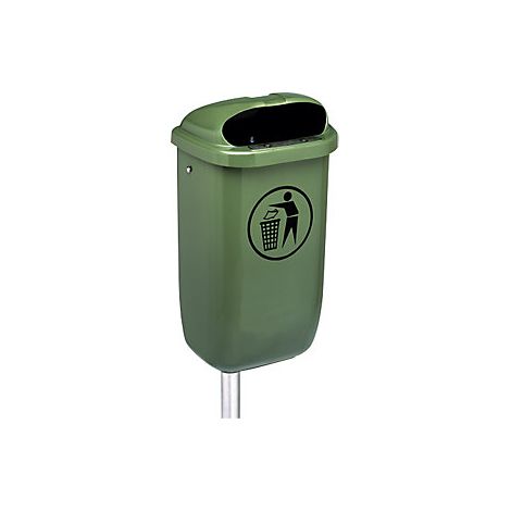 Papelera para exteriores  DIN 30713  capacidad 50 l  verde