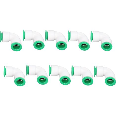 Lot de 10 raccords coude en PPR pour tuyau, raccord rapide poussoir 20mm pour piscine et irrigation (1/5)