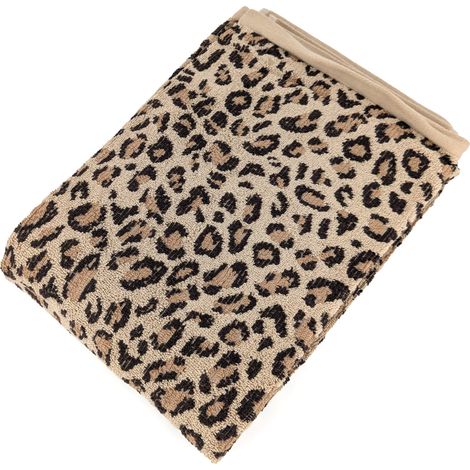 Serviette de toilette 50x100 cm pur coton collection LEOPARD beige (1/5)