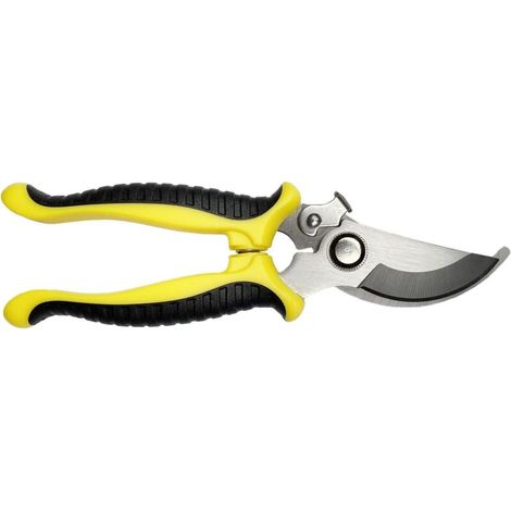 Sécateur, cisailles antidérapantes avec poignée de verrouillage Cisailles à branches de fleurs de jardin de réparation professionnelle, cisailles à branches multifonctionnelles(Jaune) (1/5)