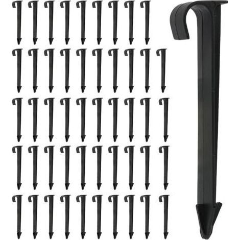 50 piquets de support, abs robuste, pour tuyau 16mm, fixation sol, jardin serre (1/5)