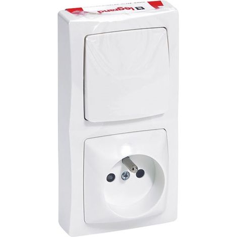 Interruptor ASL V/vt + Enchufe 2p+t Blanco - Legrand
