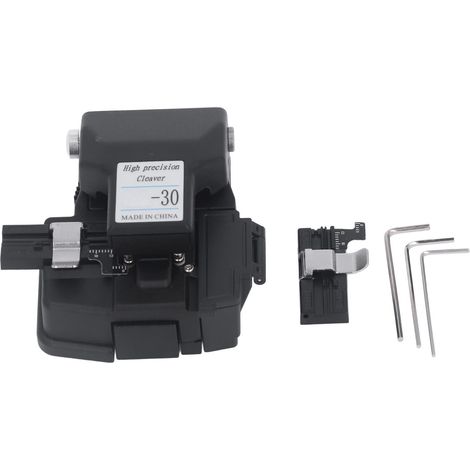 Couteau à fibre optique automatique avec retour lame en acier tungstène, machine de coupe haute précision, support 3-en-1 pour épissure (1/5)