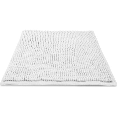 Tapis De Bain - Microfibre - Antidérapant Arrière - Pour Salle De Bain Douche Baignoire Toilettes - Gris - 50x80 cm (1/5)