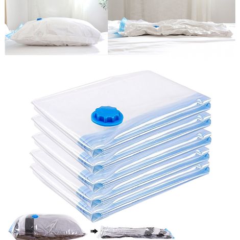 Wolketon Pack de 5 bolsas de almacenamiento al vacío 80 x 120 cm para edredones, mantas y ropa de cama (1/5)