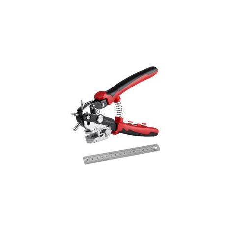 Perforatrice professionnelle en cuir pour ceintures et tissus, noire (1/4)
