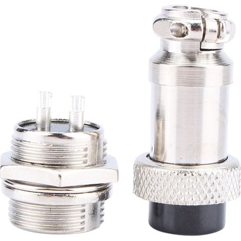 Gx16 2-poliger Luftfahrtstecker, 1 Satz GX16-Luftfahrtsteckdosen, Schraubstecker männlich weiblich Metall-Luftfahrtkabelstecker (1/4)