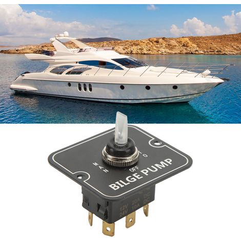 Interrupteur de commande de pompe à bulbes 12V/24V, panneau en aluminium, interrupteur manuel + intelligent avec voyant lumineux (SFSP-01) (1/5)