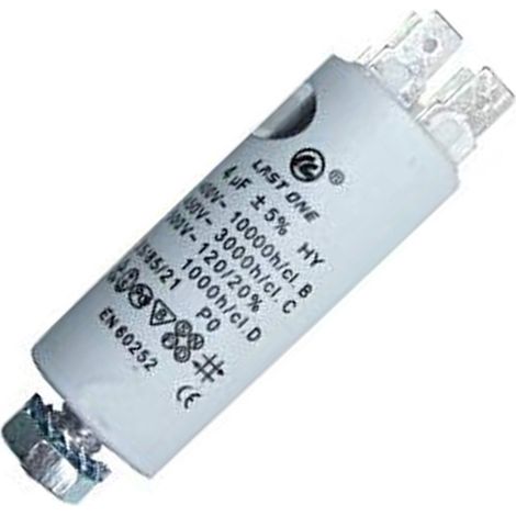 Ersatzteil - Kondensator  4 MF -  - JUNKER, IBERNA, IKEA WHIRLPOOL, AEG, LADEN, ARTHUR MARTIN ELECTROLUX, BALAY, ZANUSSI, CONSTRUCTA, IKEA, MAYTAG, IGNIS, SIEMENS, BOSCH, ELECTROLUX, ARISTON HOTPOINT,
