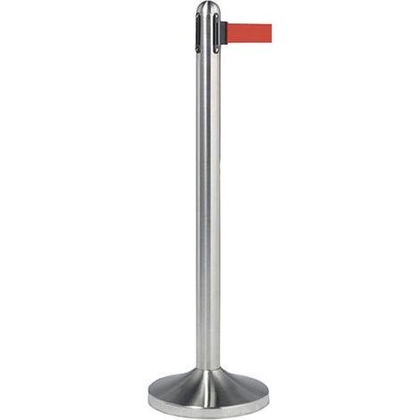 Poteau d'accueil à corde retractable rouge (1/4)