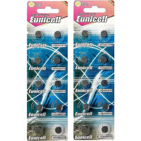 Lot de 20 piles bouton alkaline AG2/G2/LR59/LR726/SR726W/396/397 (1/5)