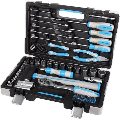 Mega Kit di attrezzi 75 pezzi in acciaio ergonomico