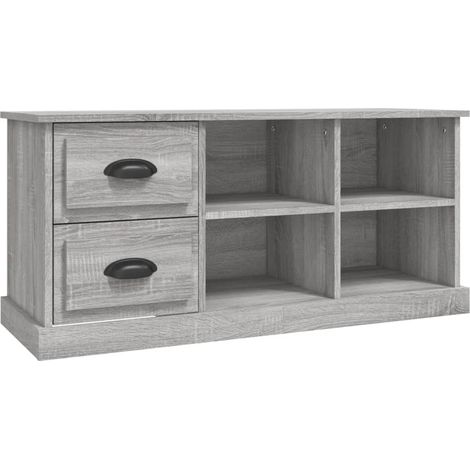 Soporte multimedia para TV estantería para televisión buffet para televisión comedor salón dormitorio sonoma 102 x 35,5 x 47,5 cm madera contrachapada gris 020028356