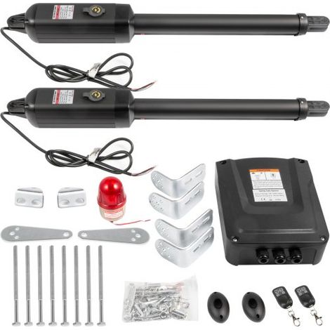 Ouvre-porte automatique électrique, capacité 300 kg, ouvre-porte double battant, longueur 2,7 m, vitesse 16 mm/s, 50 W, kit complet à distance, ouvre-porte pousser tirer pour ouvrir porte garage (1/4)